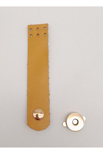 angel çanta aksesuar 11x2,3 εκ. Κάλυμμα τσάντας από γνήσιο δέρμα μουστάρδας μ...