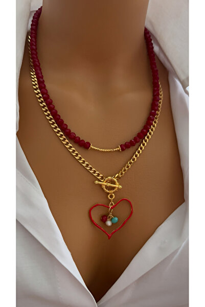 Nevaa Still Altın kaplama zincir uç tasarım çoklu kolye set