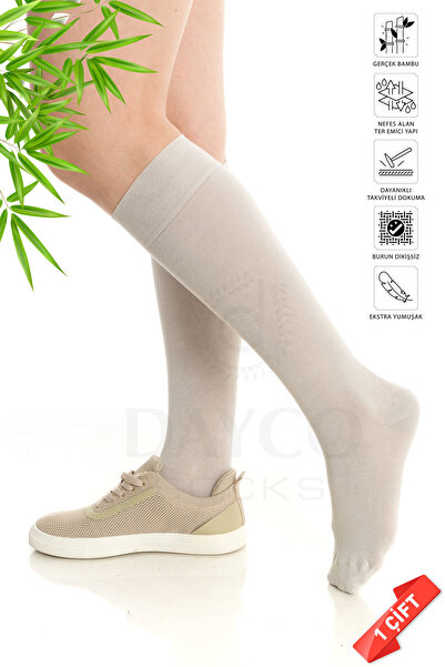 DAYCO Преміум сірі жіночі безшовні бамбукові шкарпетки до коліна - 382-tgrı -...