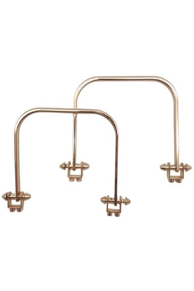 angel çanta aksesuar Αγγέλος 9x9 cm Ανοιχτόχρωμη Χρυσή Βιδωτή Μεταλλική Τσάντ...