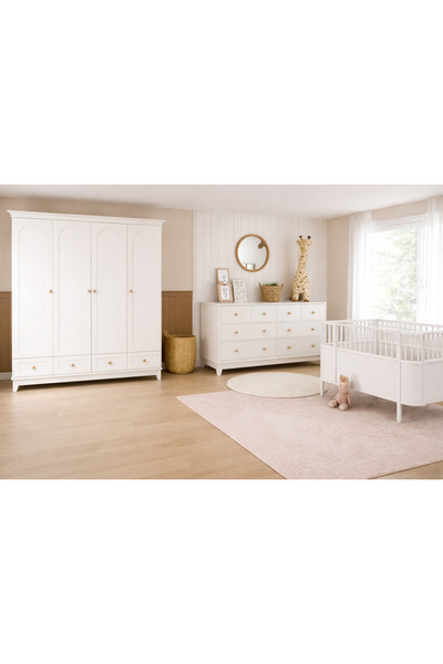 Koza %100 MDF Oslo Mega Bebek Odası Takımı ( 4 Kapılı Dolap & 8 Çekmeceli Şİf...