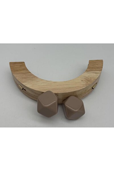 angel çanta aksesuar 14 cm Oval Wooden Burs Mink Colored Angel Bag Accessory