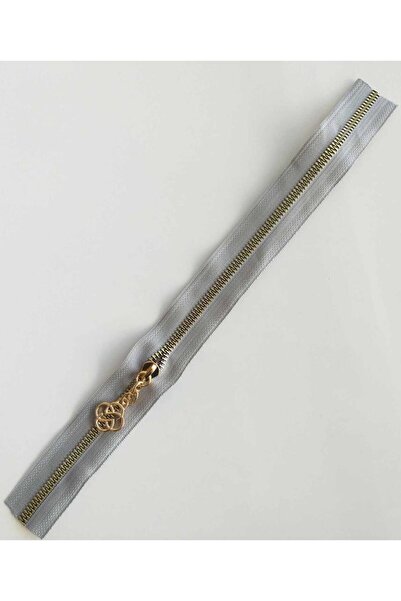 angel çanta aksesuar Başlıklı Fermuar 30 Cm Light Gold Metal Açık Gri