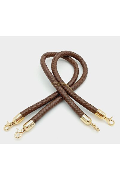 angel çanta aksesuar Καφέ πλεκτή λαβή τσάντας από ελαφρύ χρυσό μέταλλο