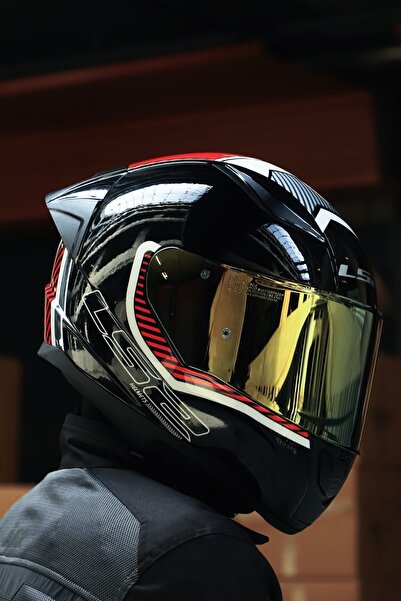 LS2 RAPID 2 RACE EXTRA BEYAZ-KIRMIZI KASK (Sarı Vizör)