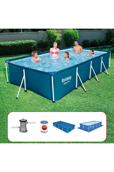 BESTWAY 56424 Prefabrik Havuz 400x211x81cm 220v Filtre Alt Üst Örtü Set JTRD5...
