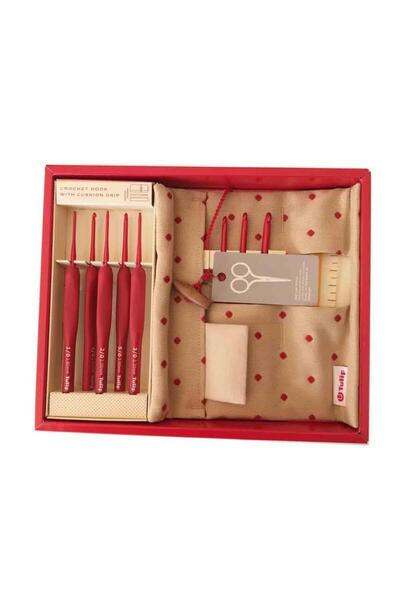 angel çanta aksesuar Σετ Πλεκτομηχανής Tulip Etimo Κόκκινο