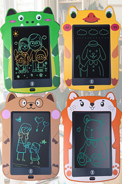 Duffa Figürlü Lcd Çizim Tableti Sevimli Hayvan Figür Çocuk Lcd Çizim Tahtası ...
