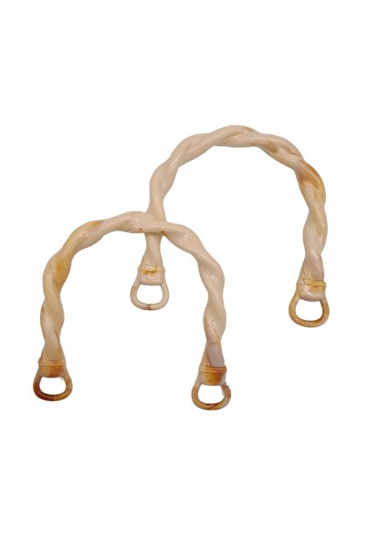 angel çanta aksesuar Auger Model Acrylic Look Plastic Bag Handle Beige Color