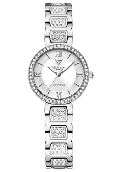 Fiesta ساعة يد نسائية F24098L بسوار معدني