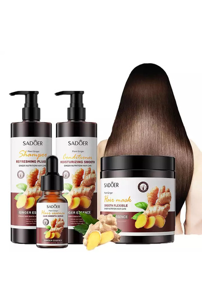 SADOER Ginger Extract Hair Care Set Shampoo 500ml & Conditioner 500ml & Mask ...