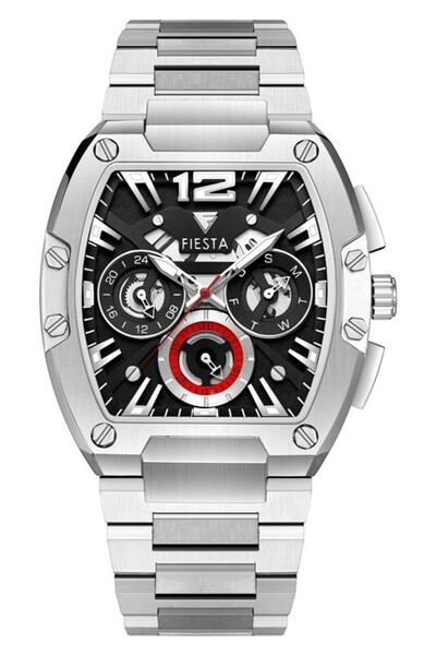 Fiesta ساعة يد رجالية بسوار معدني F24082M