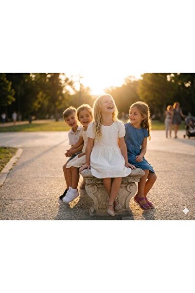 Hilal Akıncı Kids Βασικό φόρεμα από βαμβακερό λινό