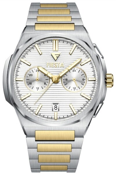 Fiesta ساعة يد رجالية F24070M بسوار معدني