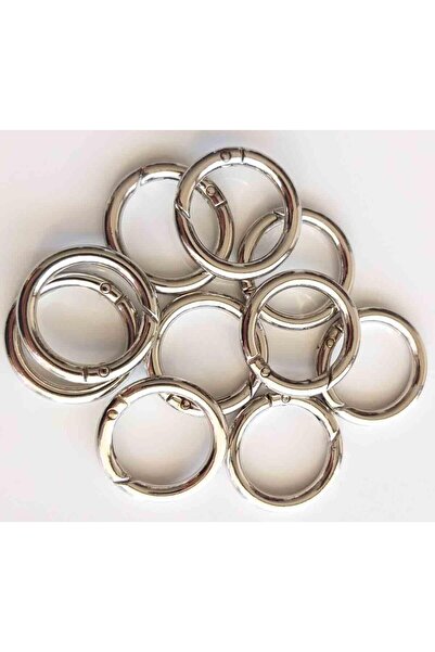 angel çanta aksesuar 10 τεμάχια 2,5 εκ. Ασημί Χρώμα Ασημί Δαχτυλίδι με Ελατήρ...