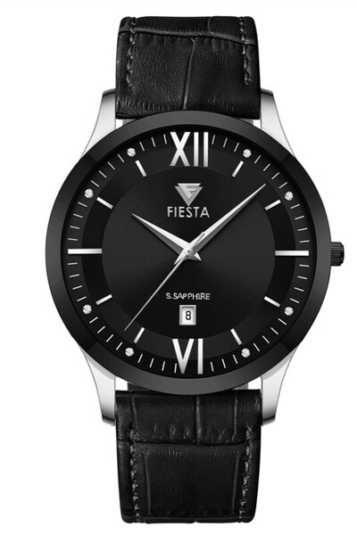 Fiesta ساعة يد رجالية F24088M بحزام جلدي
