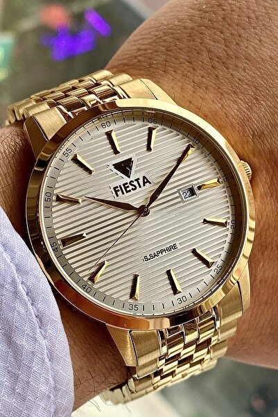 Fiesta ساعة يد رجالية بحزام معدني F25020M