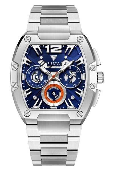 Fiesta ساعة يد رجالية بسوار معدني F24082M
