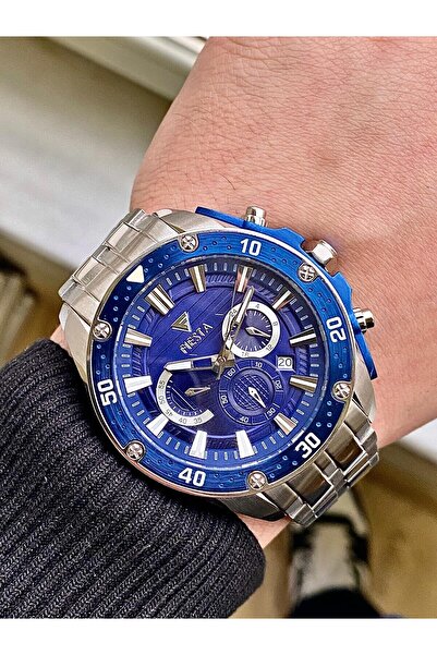 Fiesta ساعة يد رجالية بحزام معدني F24081M