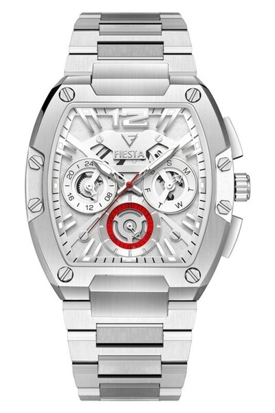 Fiesta ساعة يد رجالية بسوار معدني F24082M