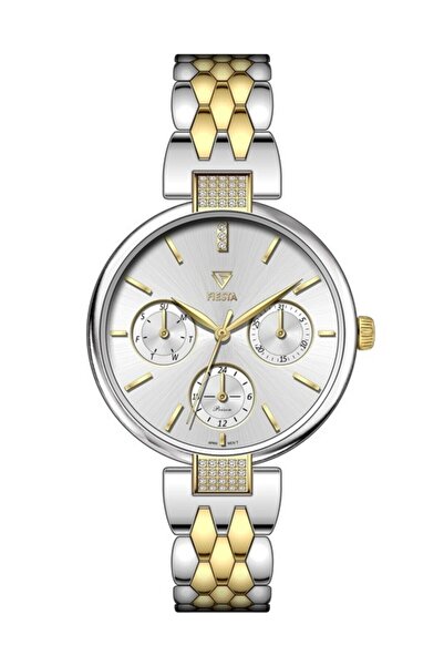 Fiesta ساعة يد نسائية F-2710 بحزام فولاذي