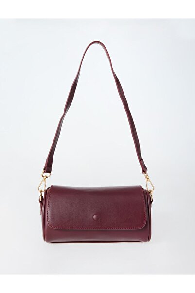 Jimmy Key Τσάντα ώμου σε σχήμα κυλίνδρου με δερμάτινη εμφάνιση σε χρώμα μπορντό