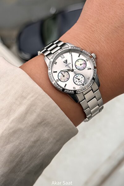 Fiesta ساعة يد نسائية F-2708 بحزام فولاذي