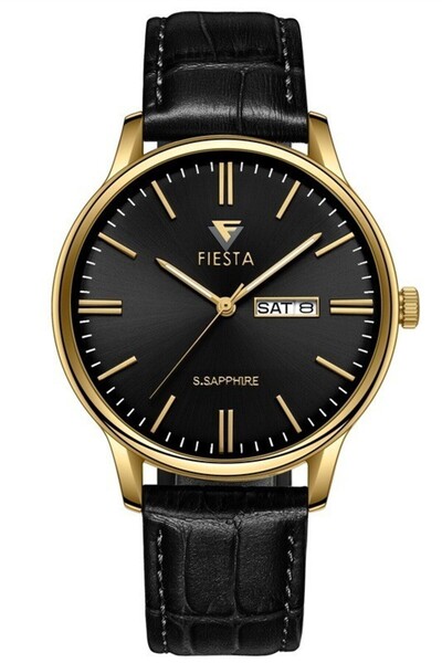 Fiesta ساعة يد رجالية بحزام جلدي F24026MZ