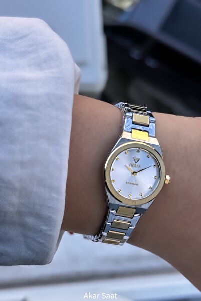 Fiesta ساعة يد نسائية F25003L بحزام فولاذي