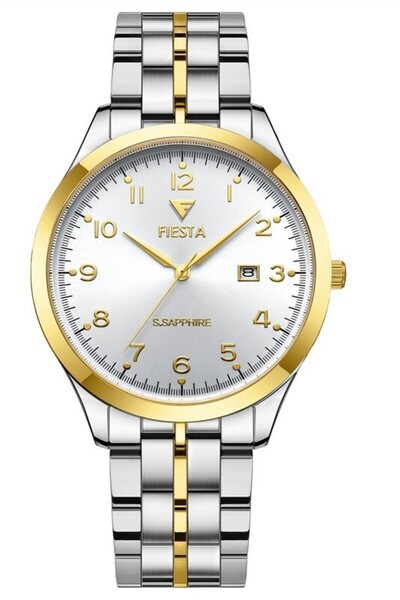 Fiesta ساعة يد رجالية F25018M بسوار معدني