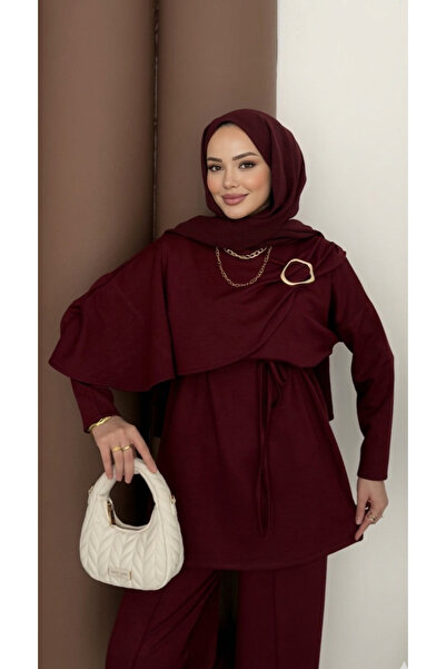 MissPul Buckle Detailed Women's Top and Bottom Mina Set