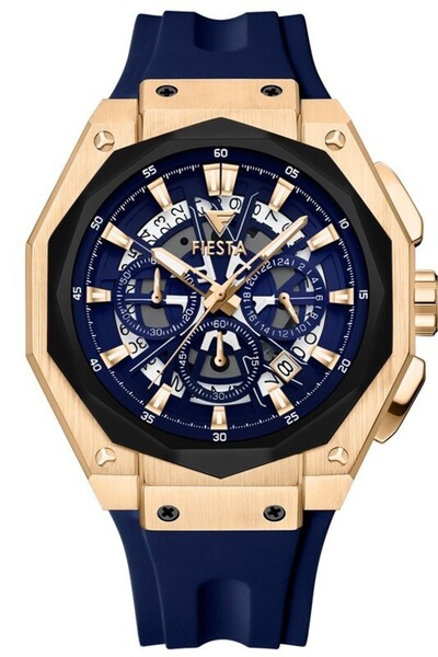 Fiesta ساعة يد رجالية F24076M مع حزام سيليكون