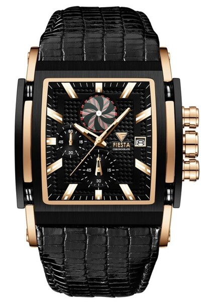 Fiesta ساعة يد رجالية F25011M بحزام جلدي