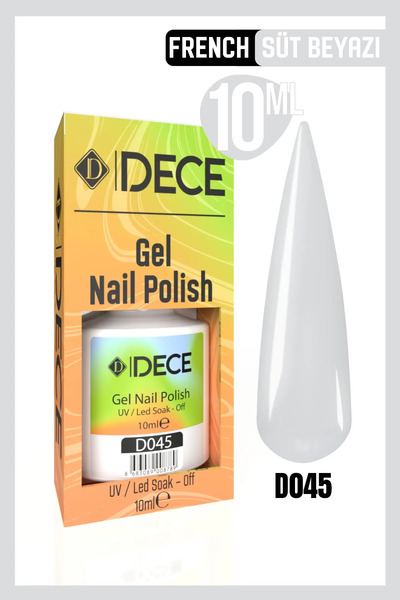 d dece Kalıcı Oje UV LED D045 FRENCH RK BEYAZI (ANA RENKLER) 10ml