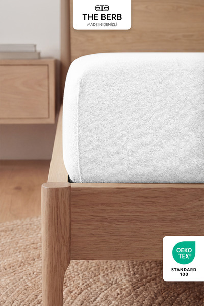 The Berb Cearşaf de prosop din bumbac - 4 laturi elastice, simplu/dublu, cear...