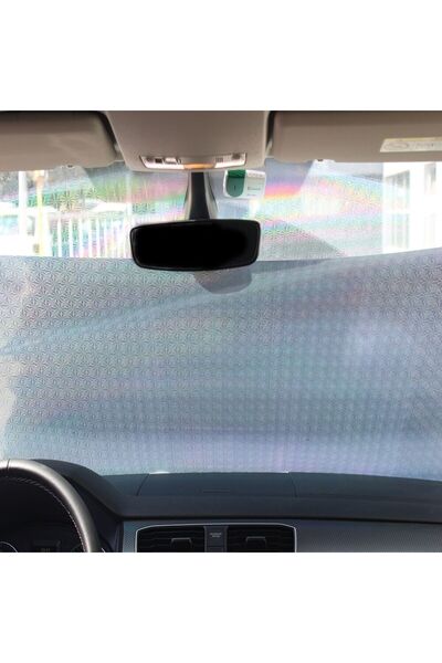 Space ستارة زجاج أمامي بي في سي 58×125 سم فضي / PEON51-2