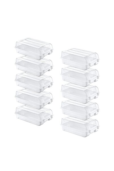 Smartware Комплект от 10: 5 дамски и 5 мъжки бели кутии за обувки