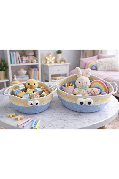 Generic Luxury children's storage basket set – cute design with adorable eyes...