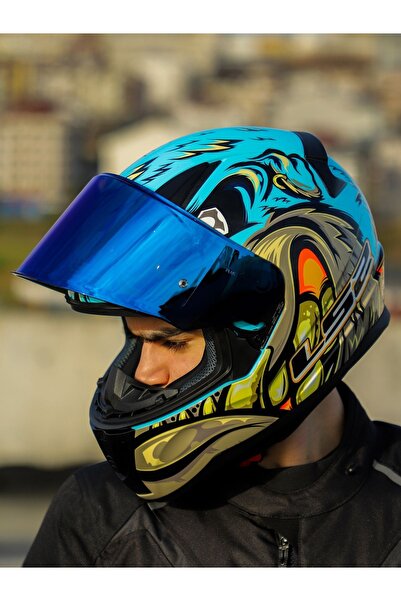 LS2 RAPID 2 NEO MAVİ-MOR KASK ÇİFT CAMLI