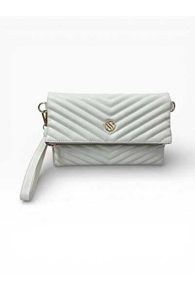 Sanmorris حقيبة نسائية من الجلد الصناعي مبطنة ومزخرفة بحزام متقاطع ومغناطيس و...