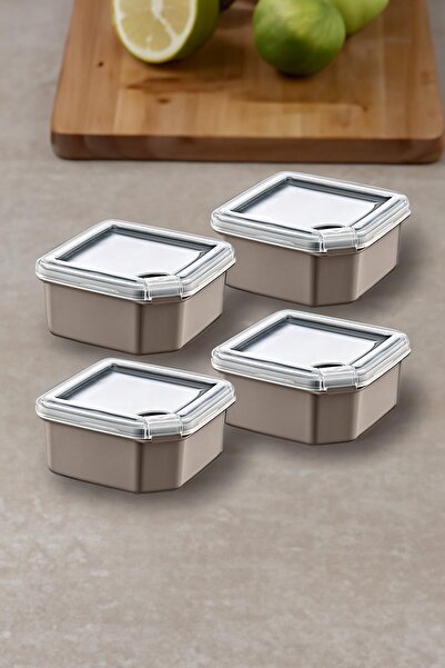 Smartware 4-Piece Q-Box Storage Container Terra 350 ml