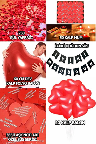 Parti dolabı Sevgiliye Sürpriz Romantik Doğum Günü Süs Paketi (Yazı, Aşk Çeki...