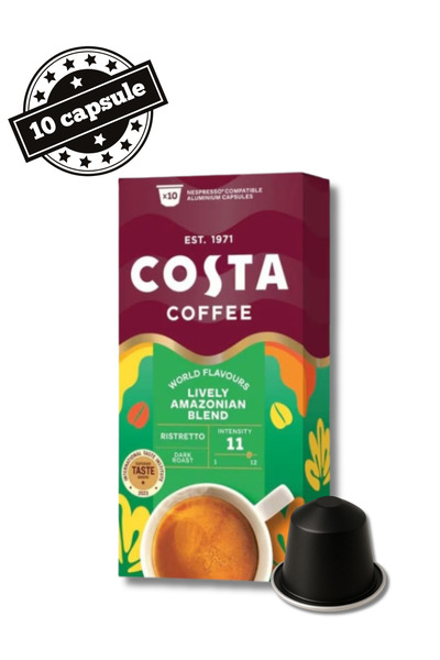 Costa 10 capsule de cafea Ristretto Lively Blend din aluminiu – Compatibile c...