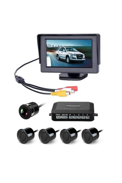 Niken AEM Araç geri park sensörü monitör ve kameralı ses ikazlı siyah göz