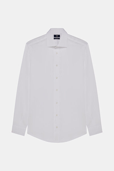 W Collection BEYAZ UZUN KOLLU CUSTOM FIT GÖMLEK
