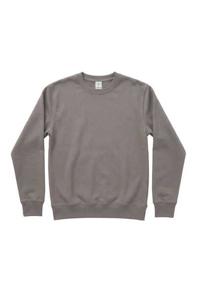 RELAXIA Men's Gray Crew Neck Basic Sweatshirt Long Sleeve Ribbed Regular Fit ...