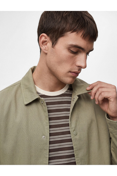 Koton Pamuklu Cepli Uzun Kollu Gömlek Yaka Jean Ceket