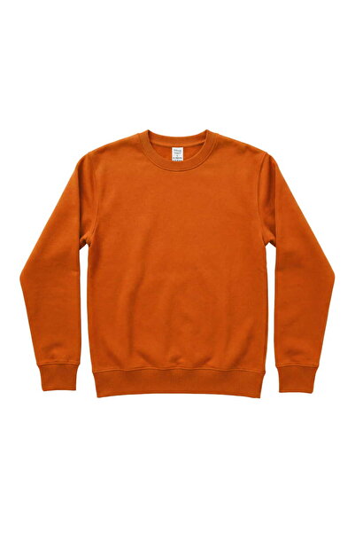 RELAXIA Bărbați Portocaliu guler rotund basic Swea tricou Mânecă lungă cu ner...