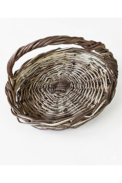 GÜVEN Hasır Sepet Yumurta Sepeti Yayvan Bakkal Reyon Doğal Örme Sepet