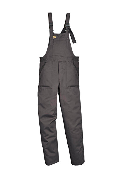 İŞMONT بدلة عمل رجالية من القطن باللون الرمادي مع 5 جيوب وحزام خصر قابل للتعد...